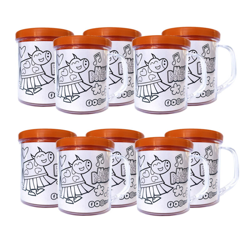 caneca kids meuboizinho para colorir (10 unidades) p/ lembrancinhas